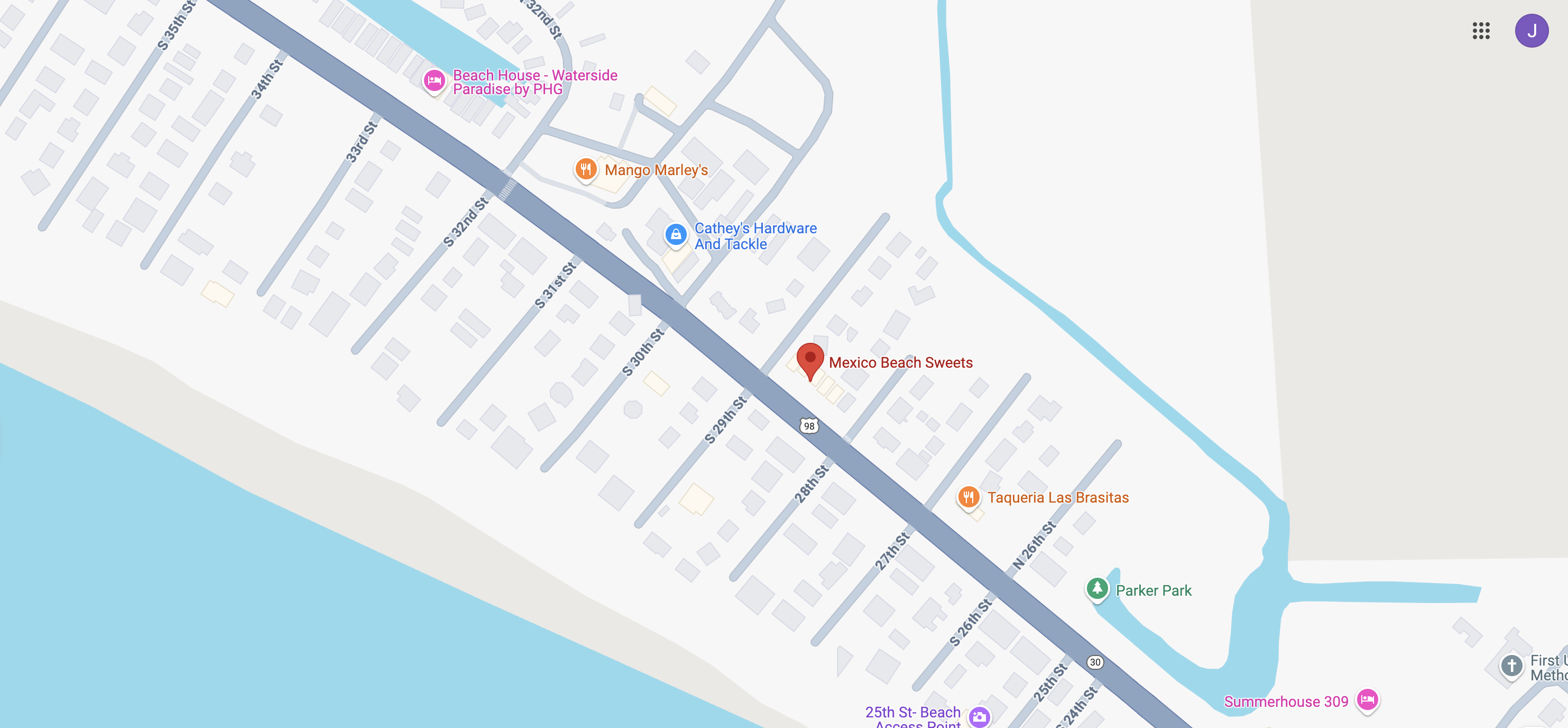 Mexico Beach Sweets on Google Maps